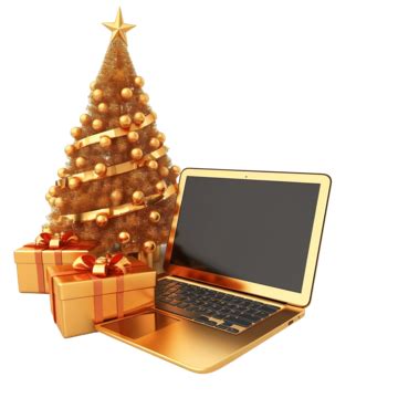 3d Christmas Tree Gift Box And Laptop, Background, 3d, Icon PNG Transparent Image and Clipart ...