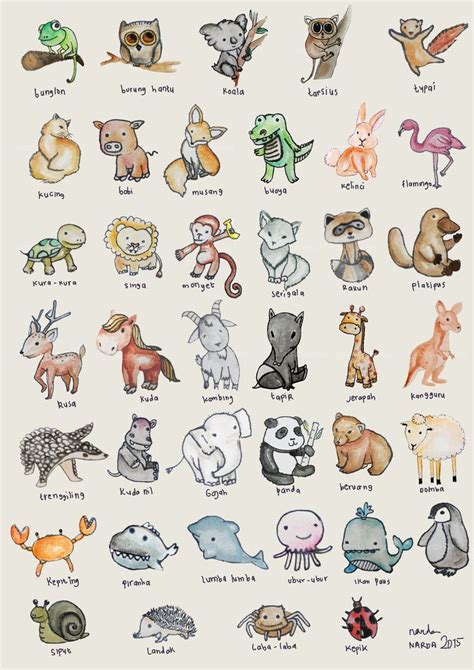 cute animals potrait. watercolor used | Cute doodles drawings, Cute ...