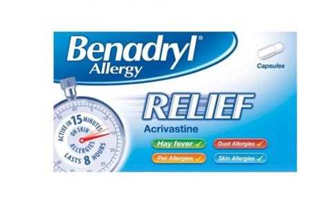 Benadryl | Allergy Acrivastine 12 capsules – Airmedng