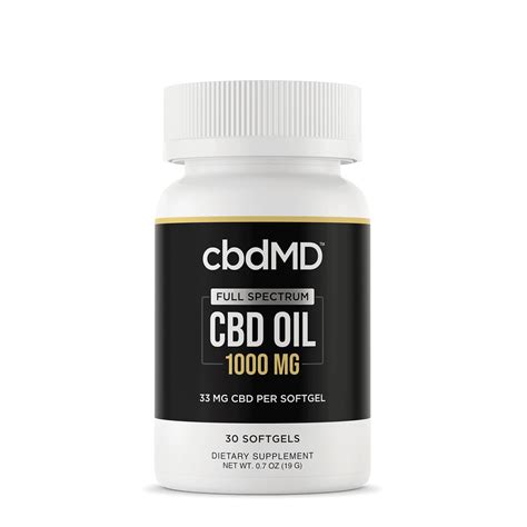 cbdMD, CBD Oil Softgels, Full Spectrum, 30ct, 1000mg CBD - CBD.market