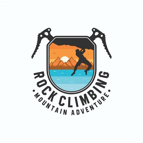 Premium Vector | Rock climbing mountain adventure logo