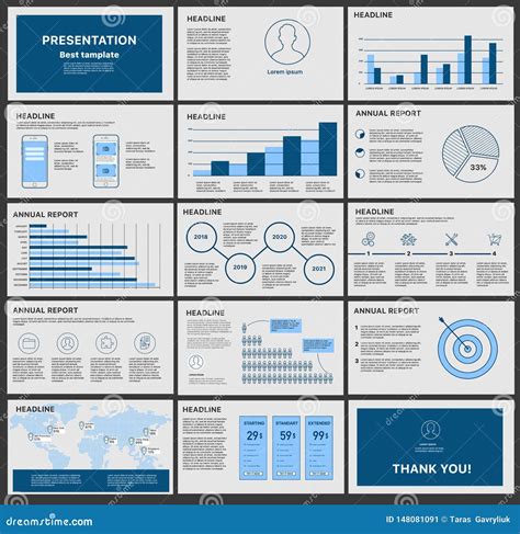 Business Presentation Slides Template from Infographic Stock Vector - Illustration of line ...