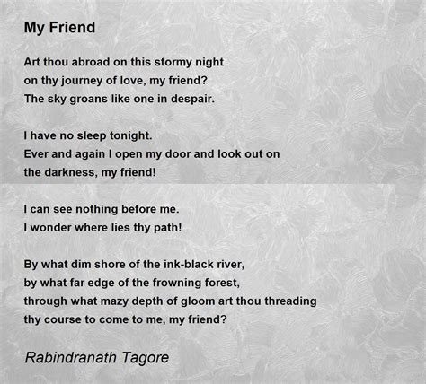 My Friend Poem by Rabindranath Tagore - Poem Hunter