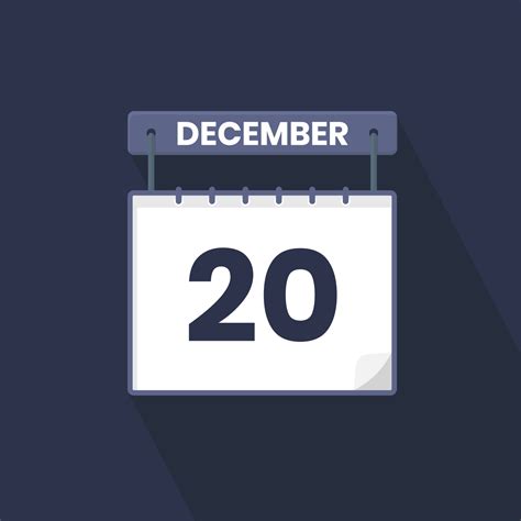 20th December calendar icon. December 20 calendar Date Month icon ...