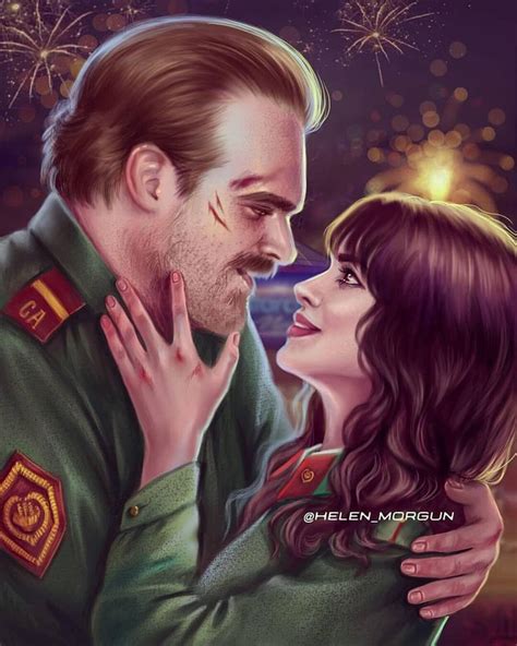 Stranger Things Hopper and Joyce by helen_morgun, David Harbour, Winona Ryder, Season 3, fa ...