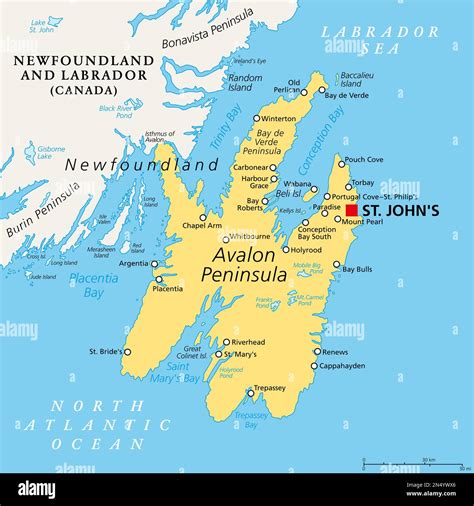 Avalon peninsula map hi-res stock photography and images - Alamy