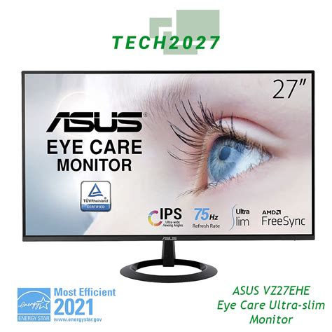 ASUS VZ27EHE Eye Care Ultra-slim Monitor – 27 inch Full HD | IPS | 75Hz | Adaptive-Sync | HDMI ...