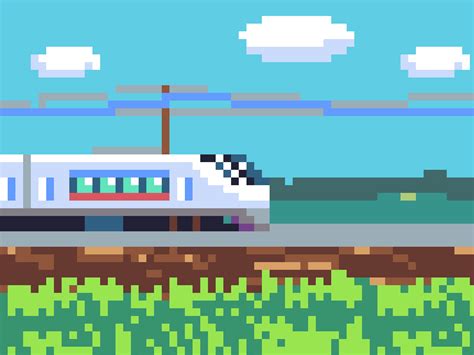 Train by Jeremy Brown on Dribbble | Pixel art landscape, Pixel art ...