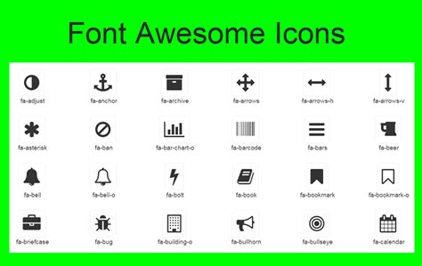 Font Awesome Icons List With Class Reference » WebNots