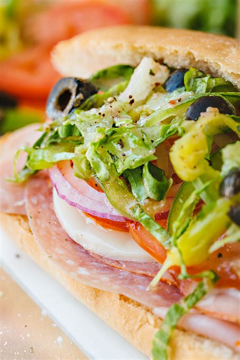 Classic Italian Sub Sandwich with a Red Wine Vinaigrette