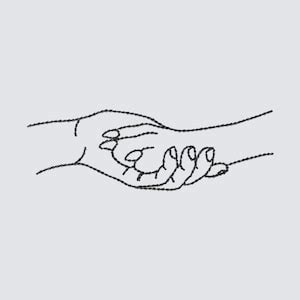 Dog Paw and Human Hand Machine Embroidery Files in Sketch Modern Style ...