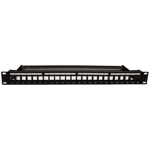 24-port Keystone Patch Panel - 19 inch Rackmount 1U - High Density wit