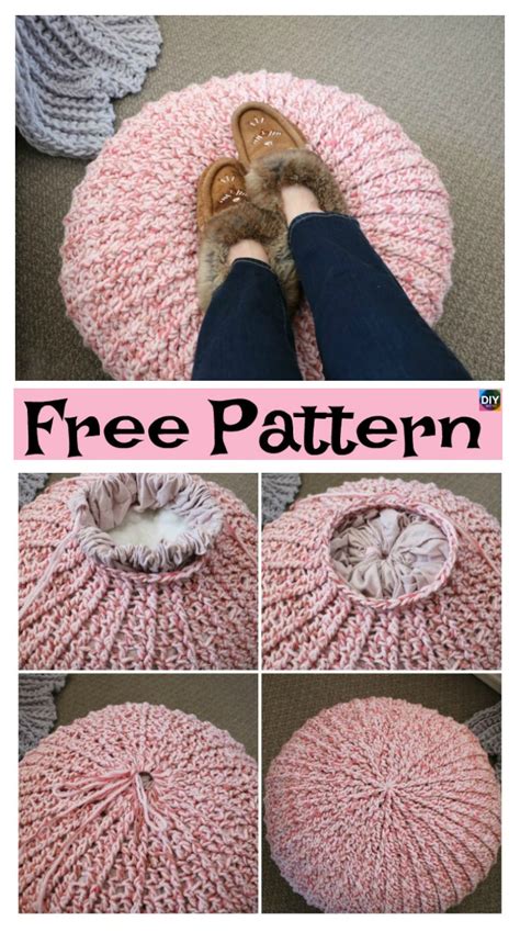 Cozy Crochet Floor Pouf - Free Pattern - DIY 4 EVER