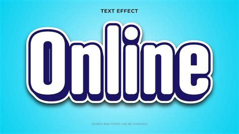 Premium Vector | Online text effect, editable sticker style text effect