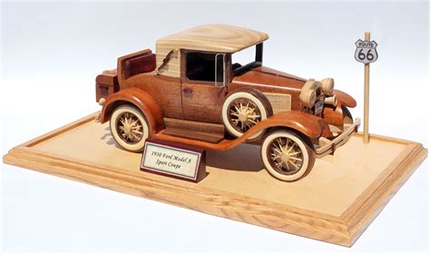 A woodworking plan for building the classic 1930 Ford Model A car