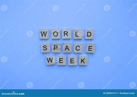 World Space Week, Minimalistic Banner with the Inscription in Wooden ...