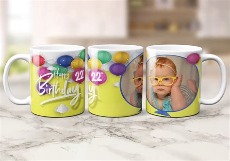 Happy Birthday Sublimation Mug Template Png, Coffee Cup Sublimation Png ...