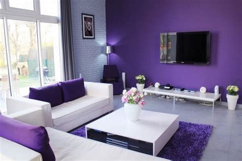 Love the two tones of purple | Ide warna cat ruang tamu, Ruang keluarga mewah, Desain interior