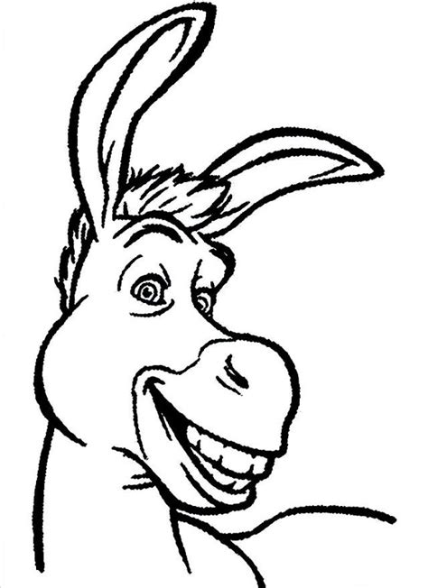 Donkey From Shrek Coloring Pages | Cartoon drawings, Drawings, Donkey ...