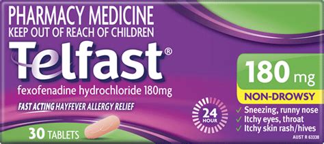 Telfast 180mg Hayfever & Allergy Relief Tablets - Telfast AU