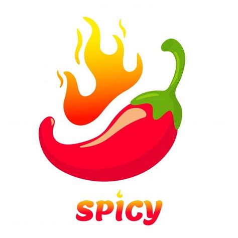 Vector Chili Peppers That Are Hot Until The Fire Burns. Spicy Mexican ...