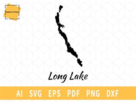 Long Lake Maine Map SVG Map Vector File Instant Download - Etsy