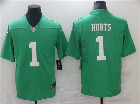 Mens Philadelphia Eagles #1 Jalen Hurts Nike Kelly Green NFL Color Rush Jersey