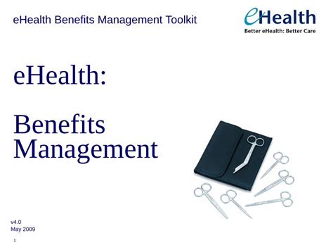 (PDF) eHealth: Benefits · PDF file2 Benefits Management eHealth Benefits Team •Our aim: ‘To ...