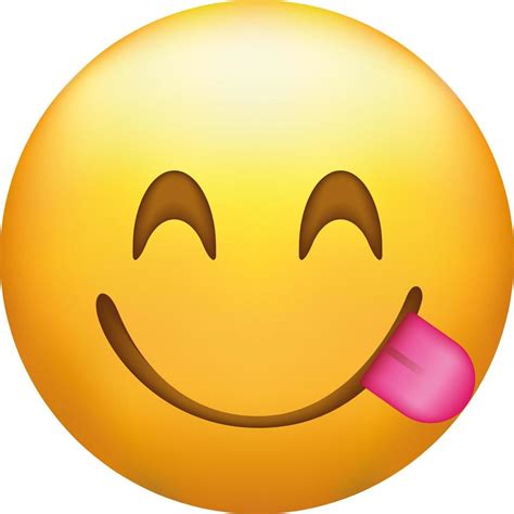 Emoji Face Savouring Delicious Food, Smiling Face savoring Licking Lips, smiley emoticon ...