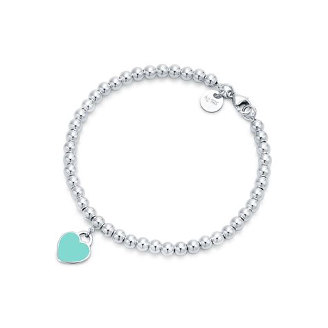 Return to Tiffany™ Tiffany Blue Heart Tag Bead Bracelet in Silver, 4 mm | Tiffany & Co.