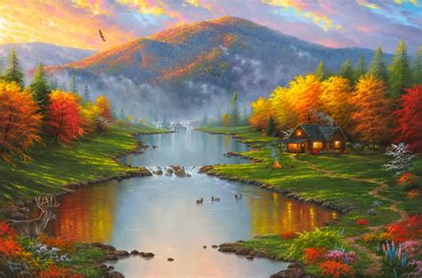 Evening Retreat | Abraham Hunter | Landscape paintings, Landscape art, Painting