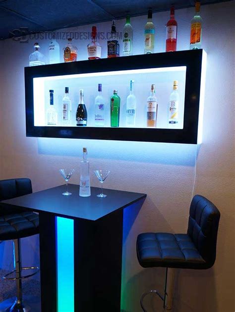 Lighted Back Bar Wall Display Shelves - LED Lighting - Modern Design