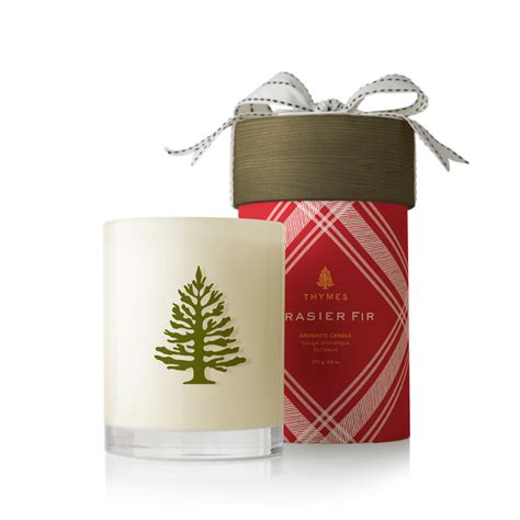 Thymes Frasier Fir White Candle-Cotton Wick