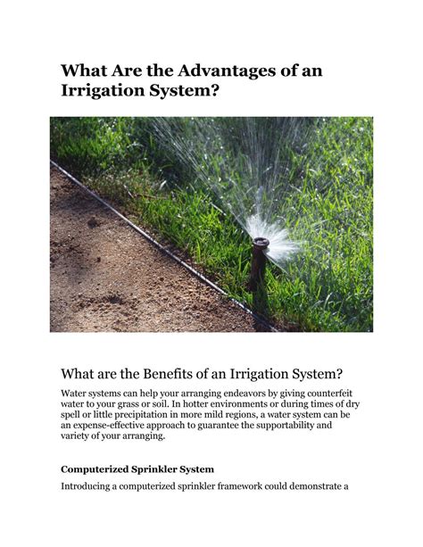 What Are the Advantages of an Irrigation System? by ...