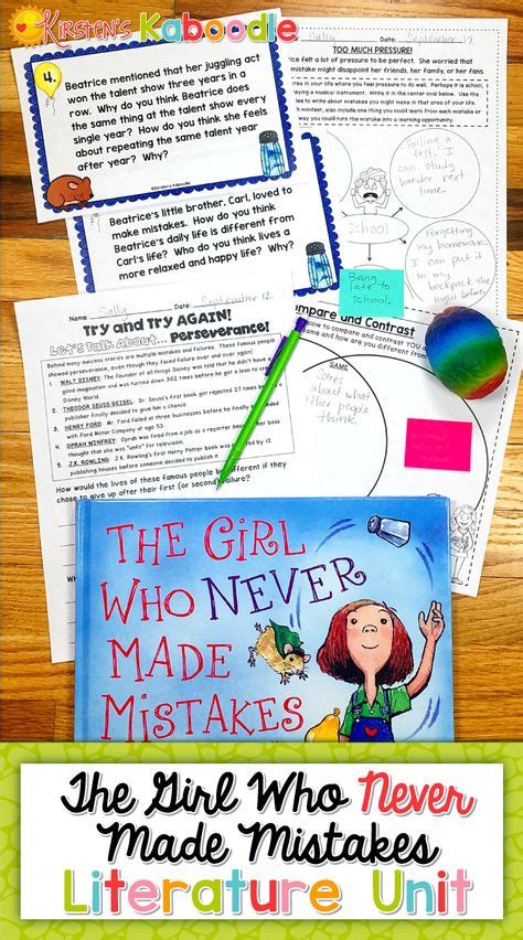 The Girl Who Never Made Mistakes Activities | Growth mindset book, First day of school pictures ...