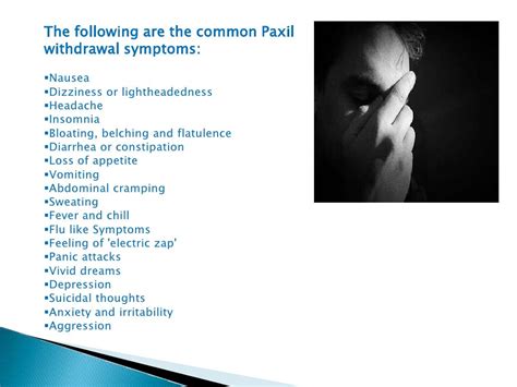 Paxil withdrawal symptoms does it last long