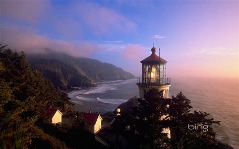 HD wallpaper: Coast Lighthouses-October 2013 Bing wallpaper, white and ...