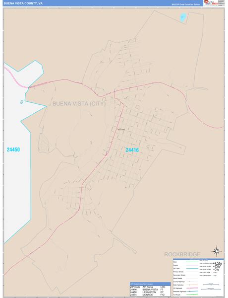 Buena Vista County, VA Wall Map Color Cast Style by MarketMAPS - MapSales