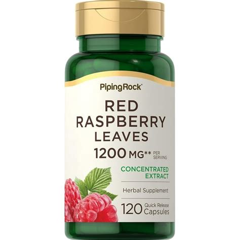 Red Raspberry Leaf Capsules | 1200mg | 120 Pills | Non GMO, Gluten Free Supplement | By Piping ...