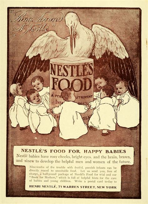 1903 Ad Henri Nestle Food Infant Baby Formula Stork - ORIGINAL ...