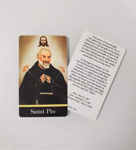 Padre Pio and Jesus Prayer Card - Padre Pio Foundation of America