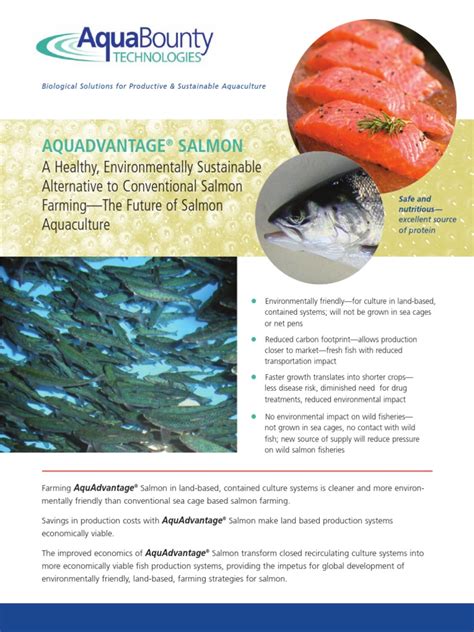 AquAdvantage Salmon | PDF | Salmon | Aquaculture