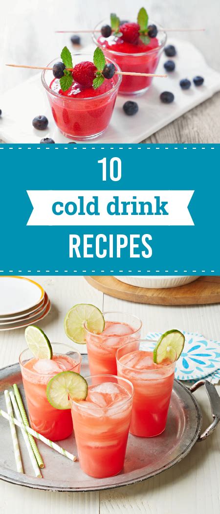 10 Cold Drink Recipes – Treat your brunch or summer picnic guests to scrumptious beverages! Our ...