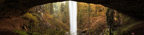 Waterfalls in a cave 4K wallpaper download