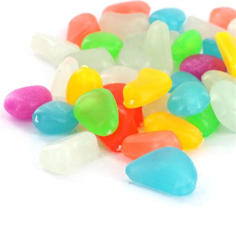 50pcs Decorative Glow Luminous Stones Fish Tank Aquarium Stones ...