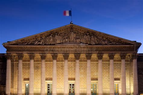 National Assembly, Paris, France Stock Image - Image of illumination ...