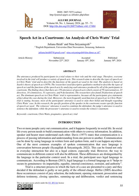 (PDF) Speech Act in a Courtroom: An Analysis of Chris Watts’ Trial