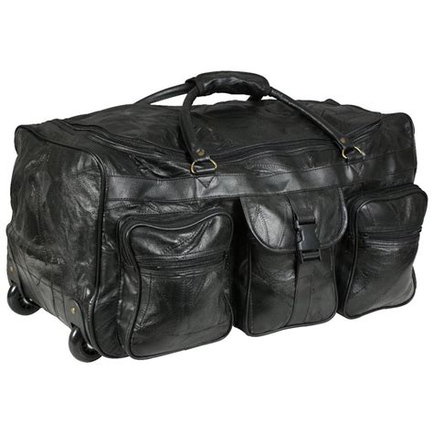 Leather Patchwork Wheeled Duffle Bag | Camouflage.ca