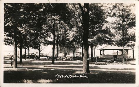 Beautiful Picture of City Park Cadillac, MI Postcard