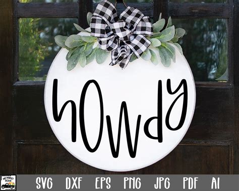 Howdy SVG File Round Sign SVG Howdy Cut File Clip Art - Etsy